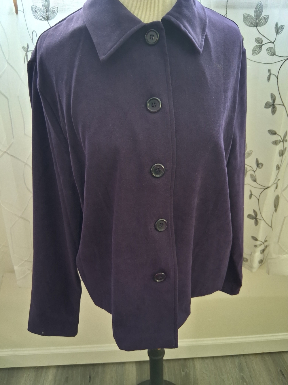 Briggs New York Purple Button-Front Women's Shirt Jacket